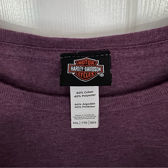 Harley-Davidson Dark Purple Tee with Orange Logo - Picture 3 of 7